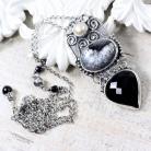 Naszyjniki Srebrny naszyjnik z onyksem,agatem i perłą