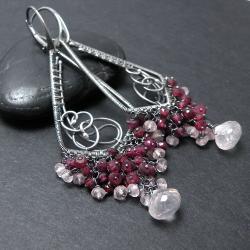 kolczyki,wrapping,różowe,długie,romantyczne - Kolczyki - Biżuteria