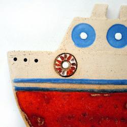 statek,płaskorzeźba,na ścianę,unikat - Ceramika i szkło - Wyposażenie wnętrz