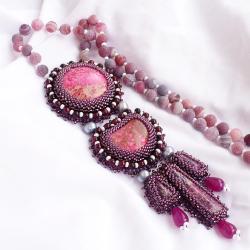 haft koralikowy,egzotyczny,barwny,okazały, - Naszyjniki - Biżuteria