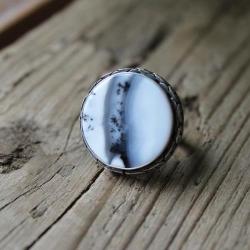 pierścionek srebro agat unikat - Pierścionki - Biżuteria