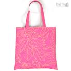 Na ramię różowa torba,pink bag,liście,na plażę,na lato