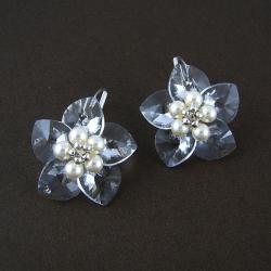 Innocent Flowers - plecione kolczyki Swarovski - Kolczyki - Biżuteria