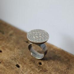 pierścionek srebro unikat faktura topione - Pierścionki - Biżuteria