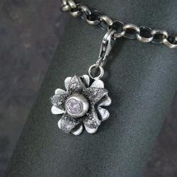 charms,art clay silver,kwiatek - Charms - Biżuteria