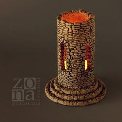 lampion wieża,świecznik,ceramika,dekoracja stołu - Ceramika i szkło - Wyposażenie wnętrz