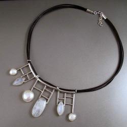 księżycowo perłowy naszyjnik - Naszyjniki - Biżuteria