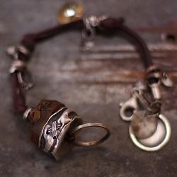 bransoleta z bursztynem i kryształami swarovski - Bransoletki - Biżuteria