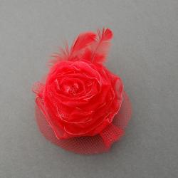 kwiat róży,delikatna,czerwona,romantyczna - Broszki - Biżuteria