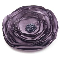 broszka,fiolet,ciemna,kwiaty polski - Broszki - Biżuteria