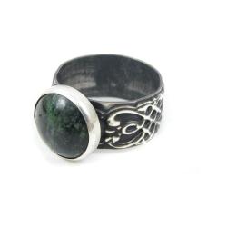 pierścionek,obrączka,zoisyt,zielony,kobiecy - Pierścionki - Biżuteria