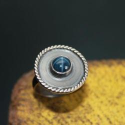 pierścionek srebro szafir metaloplastyka unikat - Pierścionki - Biżuteria