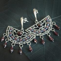 orientalne srebrne kolczyki - Kolczyki - Biżuteria