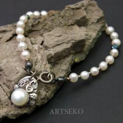 Delikatna bransoletka z perłami - Bransoletki - Biżuteria