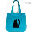 Na ramię kocia torba,blue bag,niebieski sztruks