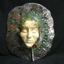 maska,twarz,Uran,unikat,ceramika - Ceramika i szkło - Wyposażenie wnętrz