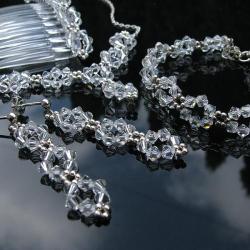 ekskluzywny komplet bizuterii ślubnej srebro - Komplety - Biżuteria