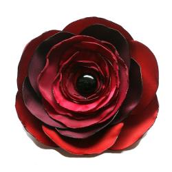 wiśniowa czerwień,malinowy,kwiat - Broszki - Biżuteria
