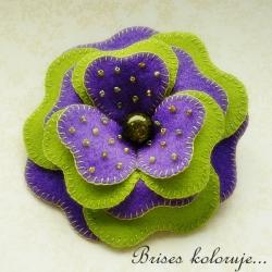 broszka,filcowy kwiat - Broszki - Biżuteria