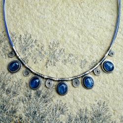 naszyjnik z kyanitami,niebieski,kobiecy - Naszyjniki - Biżuteria
