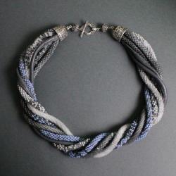 sznur koralikowy,crazywool,unikatowy naszyjnik - Naszyjniki - Biżuteria