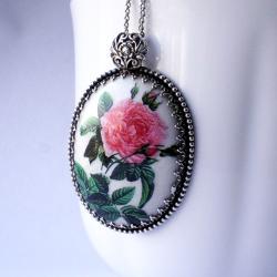 romantyczny wisior z różą,wiktoriański,retro - Wisiory - Biżuteria