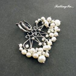kolczyki,z perłami,bogate,eleganckie,ślubne - Kolczyki - Biżuteria