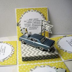 scrapbooking,prezen,papier,urodziny,samochód, - Kartki okolicznościowe - Akcesoria