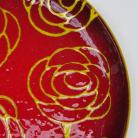 Ceramika i szkło szkło,komplet,patery,dekoracja,czerwony,róże