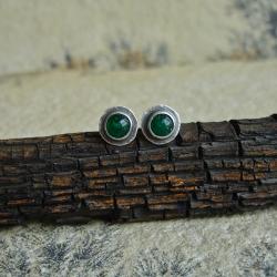 drobniutkie kolczyki,zielone,awenturyn - Kolczyki - Biżuteria