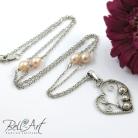 Naszyjniki perły,serce,srebro,romantyczne