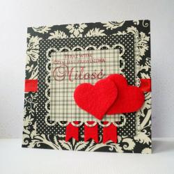 scrapbooking,kartka,papier,Walentynki - Kartki okolicznościowe - Akcesoria