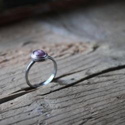 pierścionek srebro oksyda rubin vintage - Pierścionki - Biżuteria