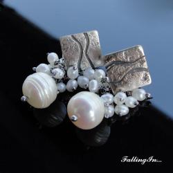 kolczyki,drobne,delikatne,z perłami,kobiece - Kolczyki - Biżuteria