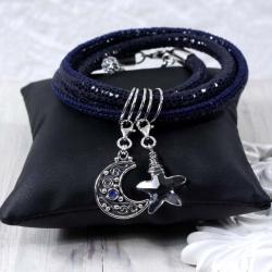 Skórzana bransoletka z zawieszkami typu charms - Bransoletki - Biżuteria