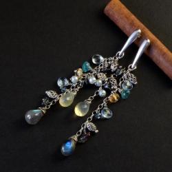 długie kolczyki z pieknymi minerałami - Kolczyki - Biżuteria