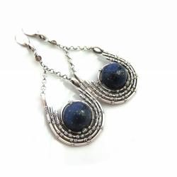 eleganckie,kobiece kolczyki z lapis lazuli - Kolczyki - Biżuteria