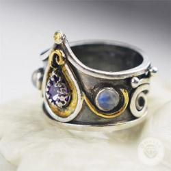 omerta,pierścień,złoto,srebro,korona - Pierścionki - Biżuteria