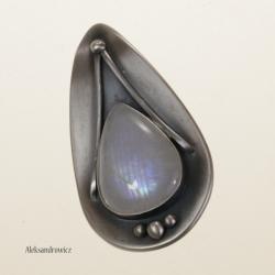 srebro,kamień księżycowy - Wisiory - Biżuteria