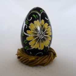 pisanka batikowa z żółtym wiosennym kwiatem - Inne - Wyposażenie wnętrz