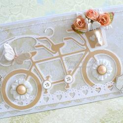 ślub,rower,kwiaty,motyle - Kartki okolicznościowe - Akcesoria