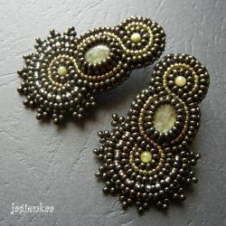 elegancki,haft koralikowy, - Kolczyki - Biżuteria