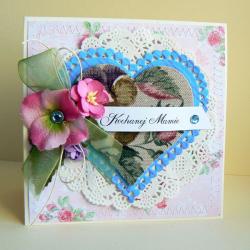 mama,serce,życzenia,kwiaty,dzień matki - Kartki okolicznościowe - Akcesoria