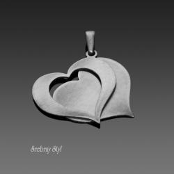 srebro,serca,oksydowane,romantyczne - Wisiory - Biżuteria