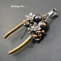 kolczyki,zmysłowe,kwiatowe,oryginalne,perły - Kolczyki - Biżuteria