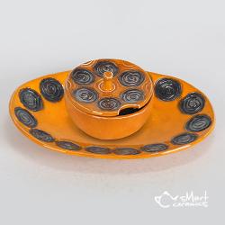 Ceramiczny komplet patera i cukierniczka - Ceramika i szkło - Wyposażenie wnętrz